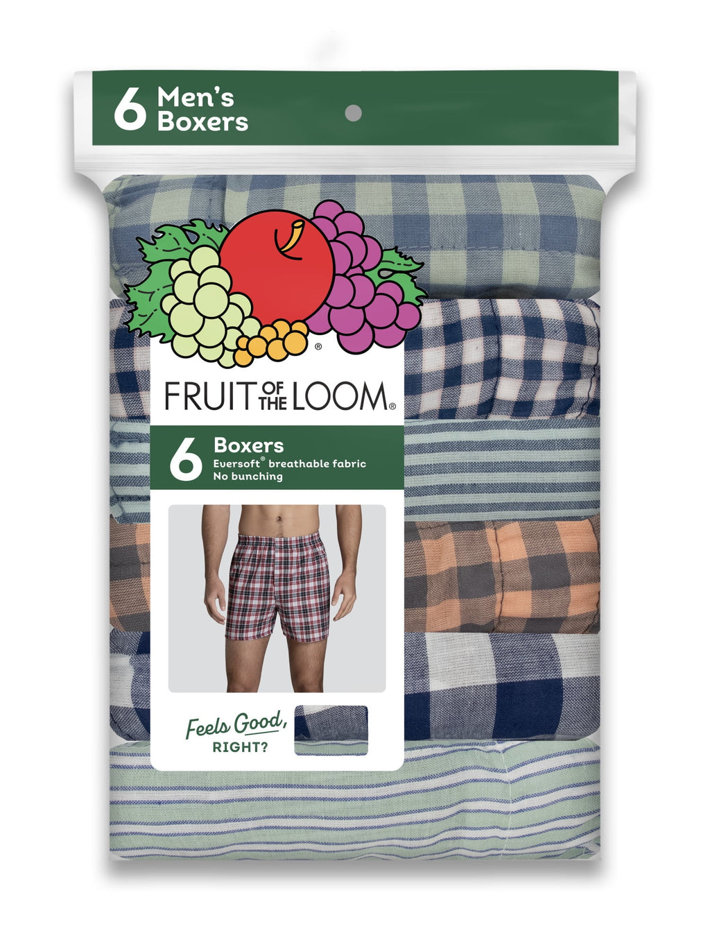 Fruit of the Loom Men's Boxers - Relaxed Fit, Soft Woven Cotton Blend Underwear, 5-Pack