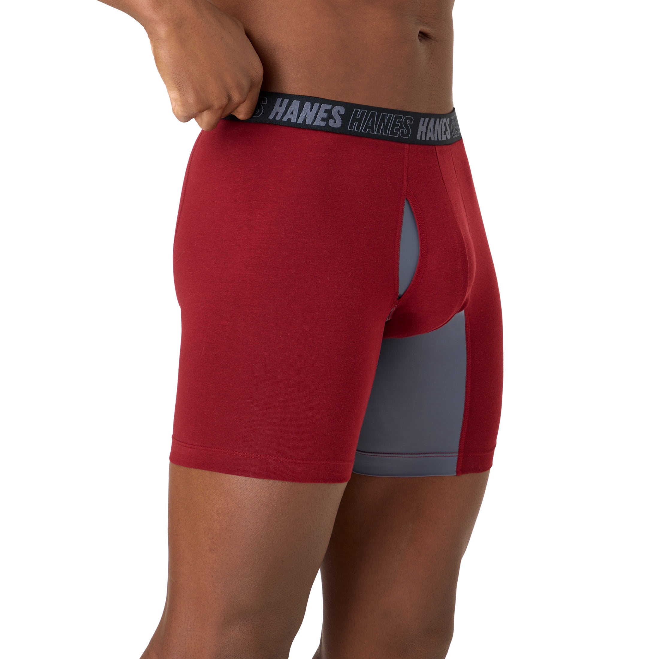 Hanes Mens Underwear Boxer Briefs, 3-Pack, Moves Anti-Chafe Men's Boxer Briefs MACCD3
