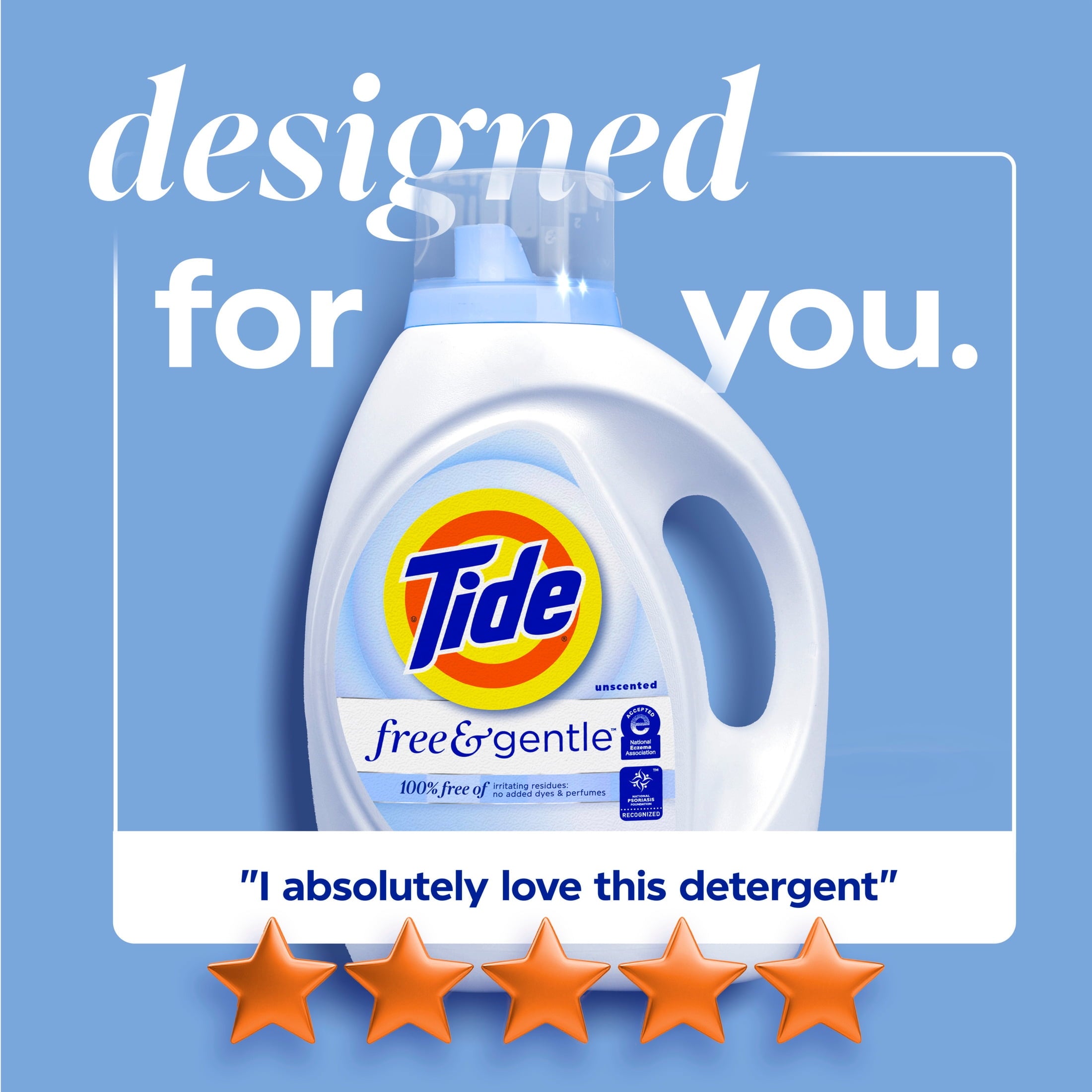 Tide Free & Gentle Laundry Detergent Liquid, 166 fl oz, 126 Loads