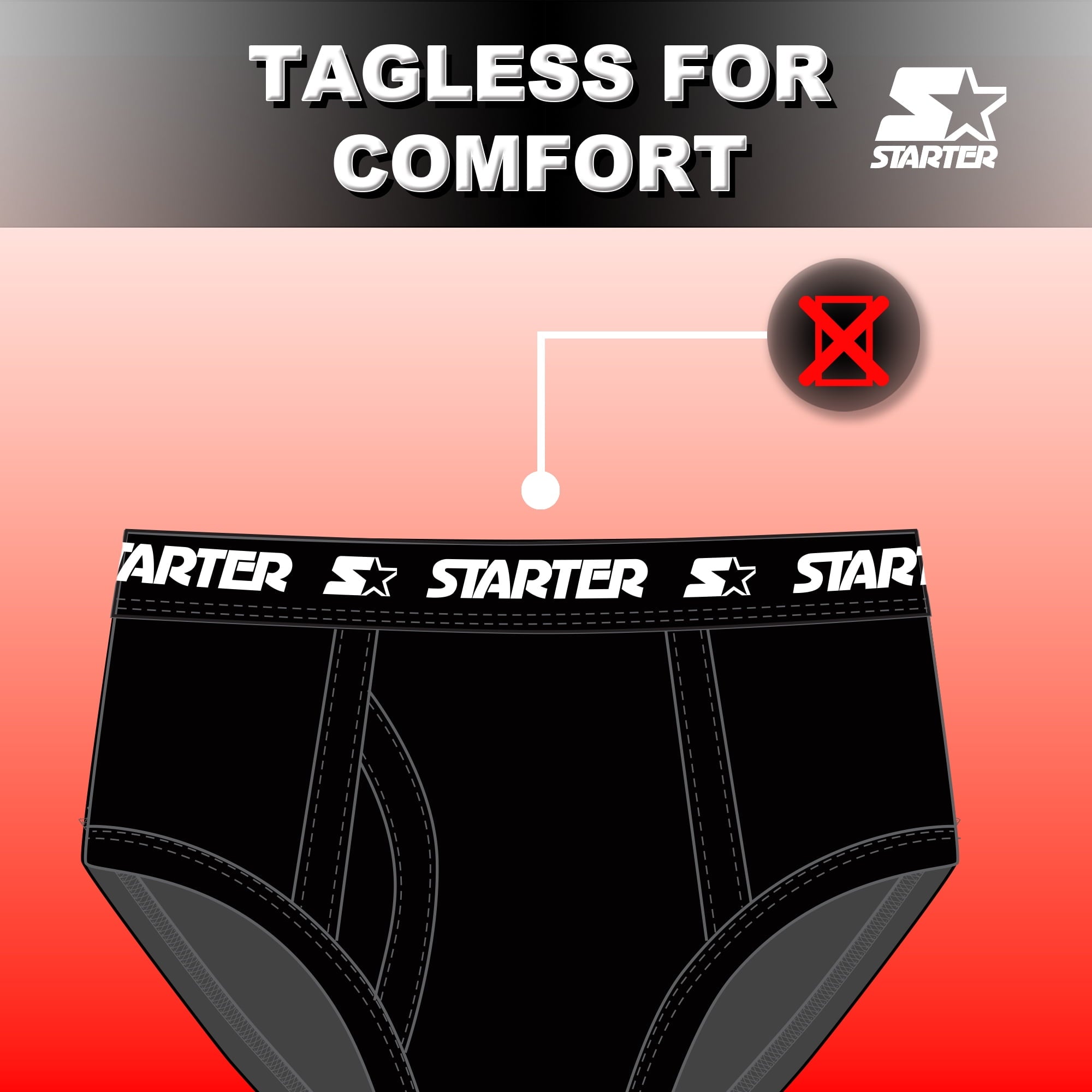 Starter Cotton Mens Briefs Breathable Underwear for Men, Black Large 8-Pack