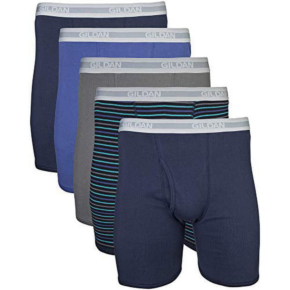 Gildan Men's Underwear Boxer Briefs, Multipack, Black (5-pack, Classic Length), Large