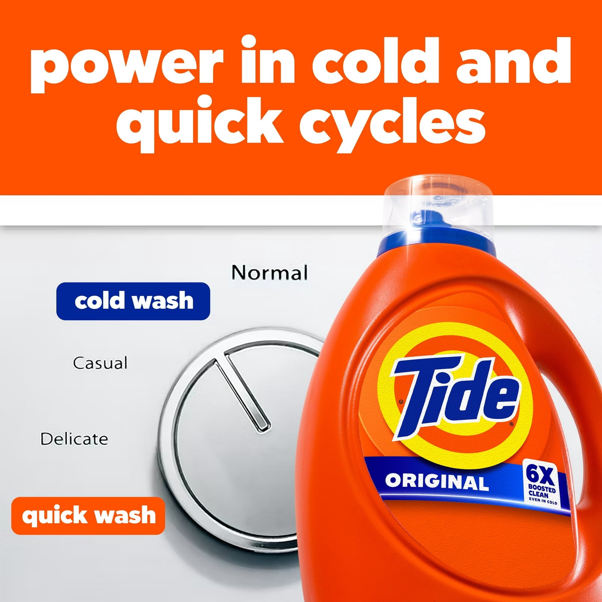 Tide Laundry Detergent Liquid, 6X Boosted Cleaning Power, Original Scent, 32 fl oz, 25 Loads with Microfiber Solid Color Towel by BundleEase