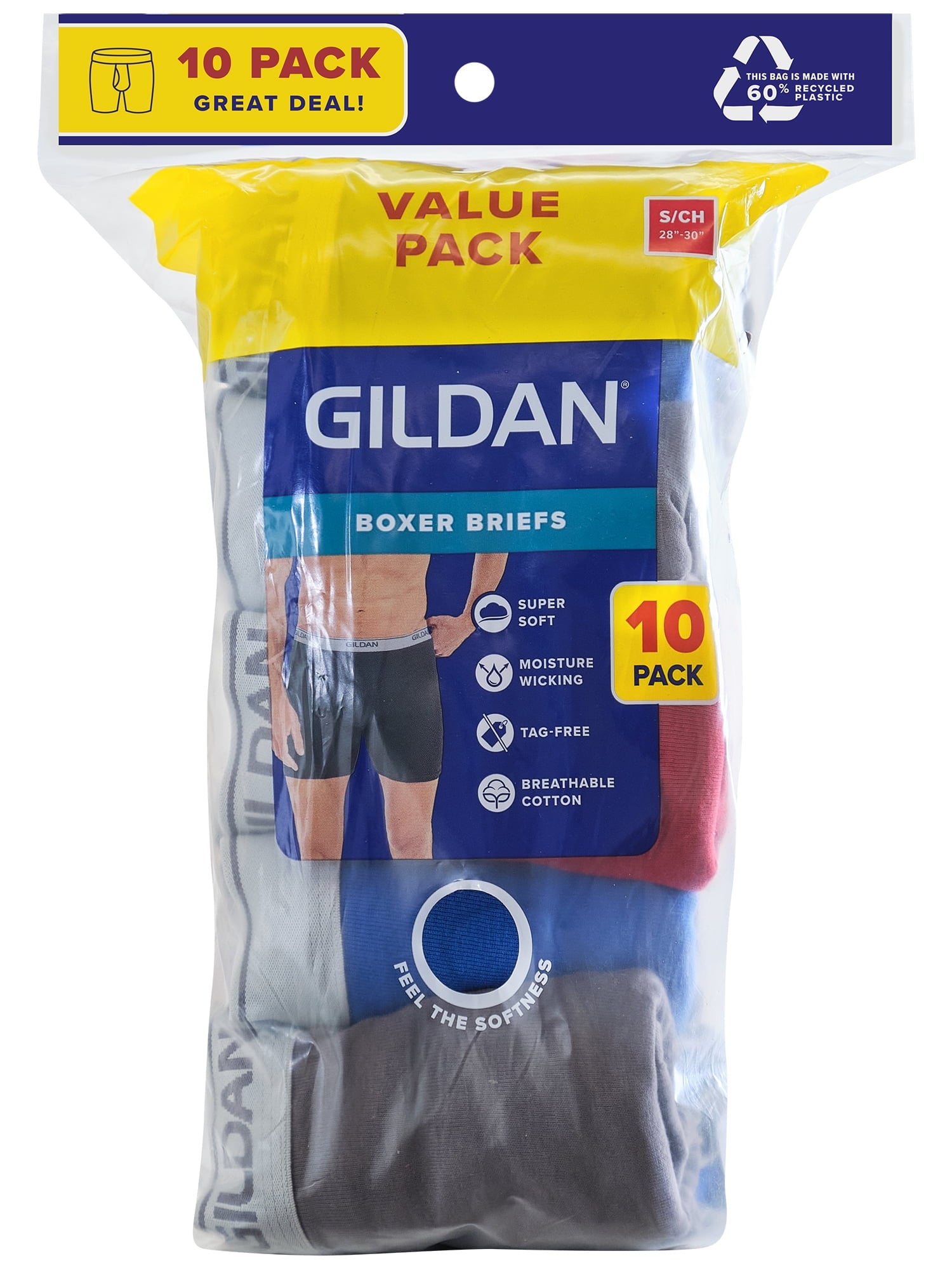 Gildan Men's Boxer Briefs, 10-Pack, Sizes S-2XL