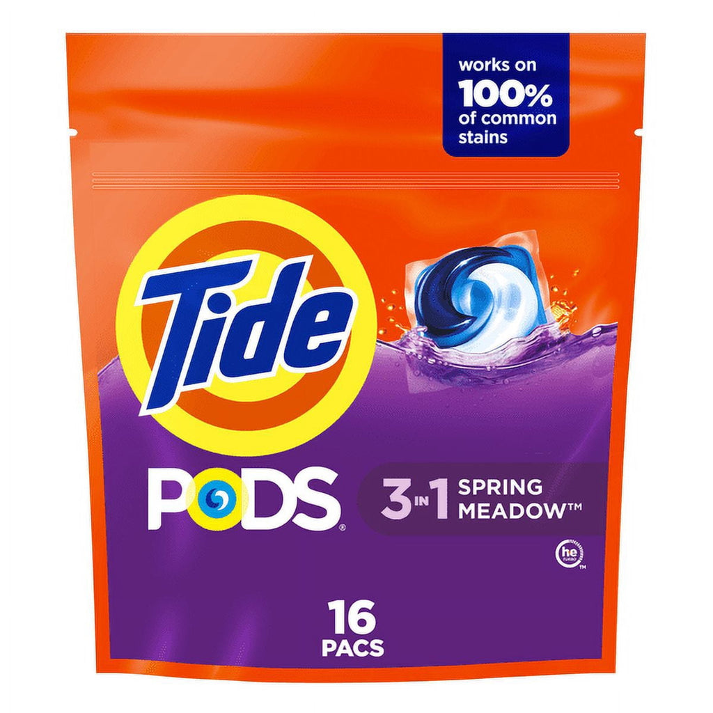 Tide Pods, Laundry Detergent, Spring Meadow, 16 count