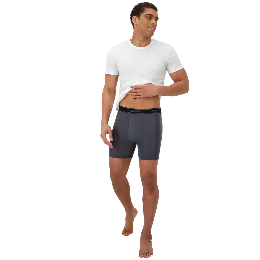 Hanes Mens Underwear Briefs, 3-Pack, Performance Stretch Boxer Brief Underwear, Moisture Wicking