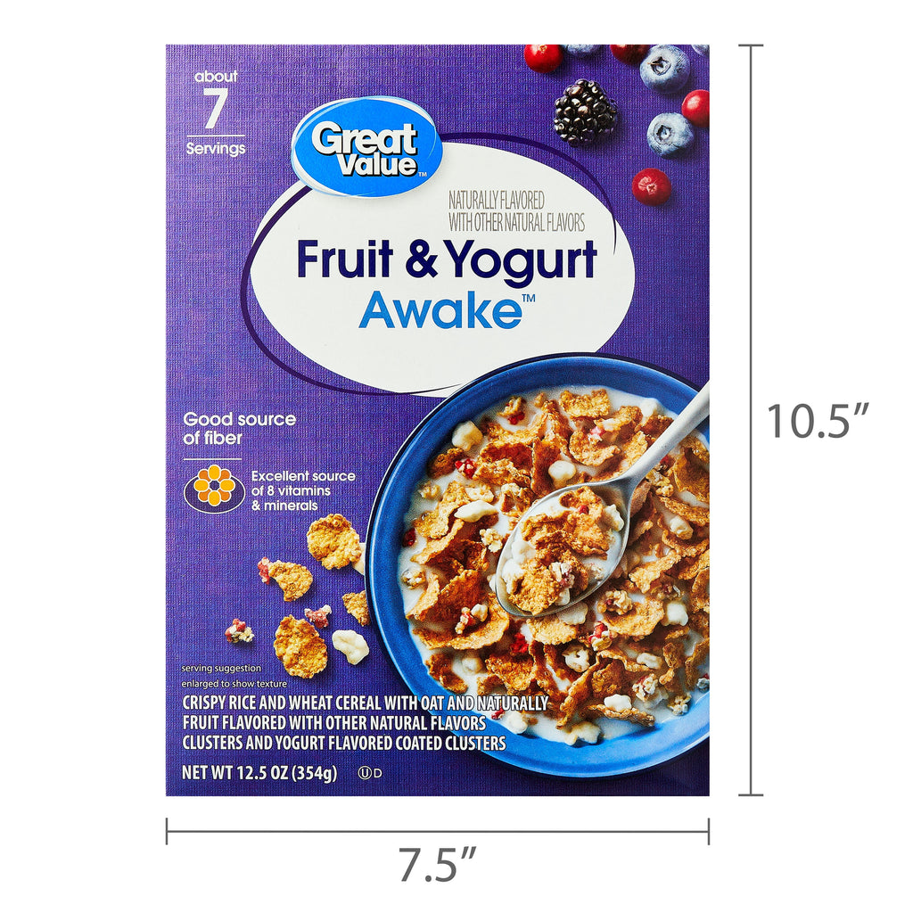 Great Value Fruit & Yogurt Clusters Awake Cereal, 12.5 oz