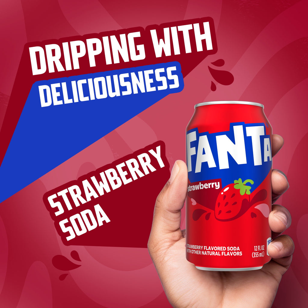 Fanta Strawberry Soda Pop Fridge Pack Cans, 12 fl oz, 12 Pack