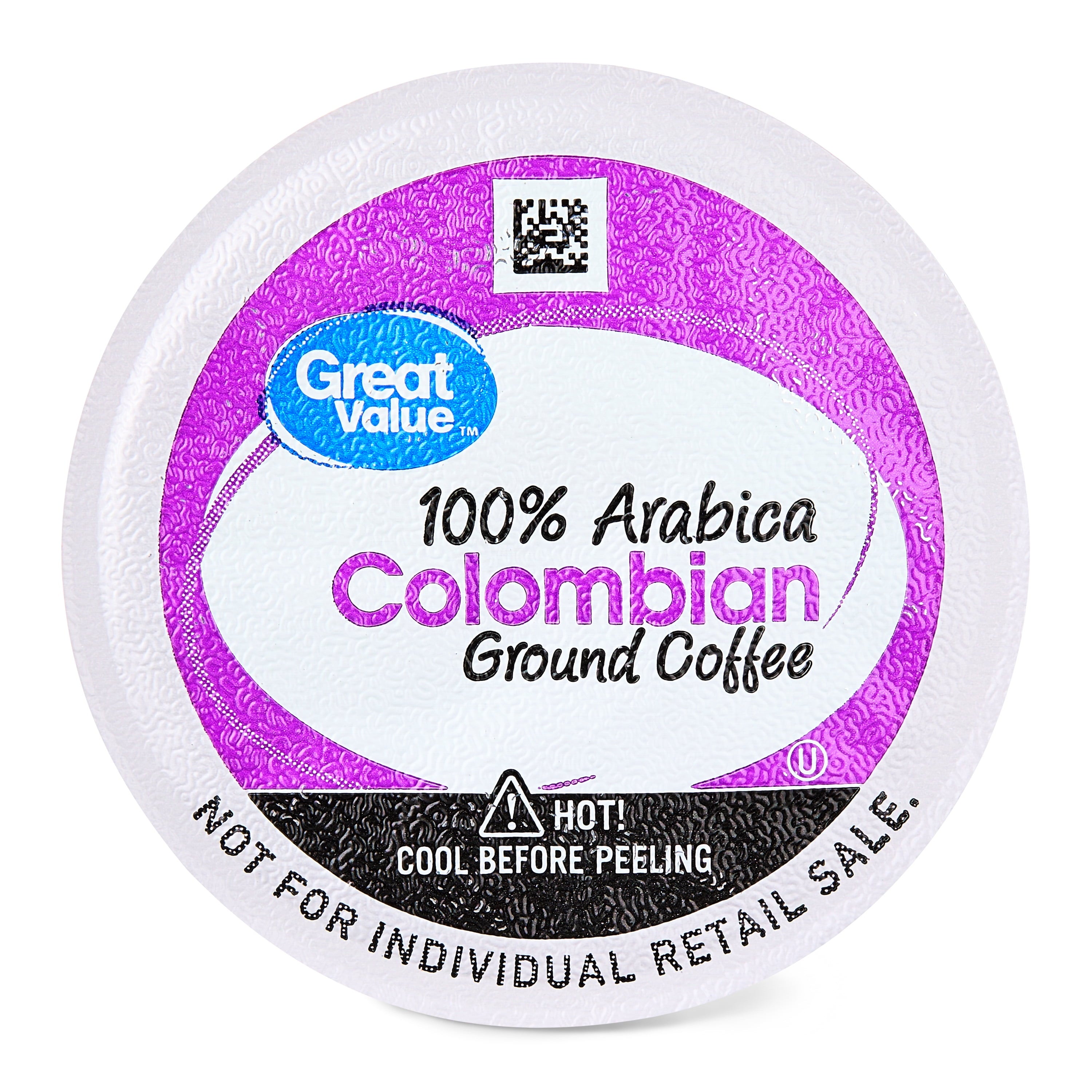 Great Value 100% Arabica Colombian Medium Dark Roast Ground Coffee Pods, 33.1 oz, 100 Count