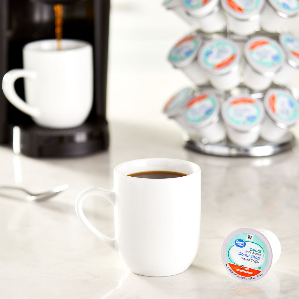 Great Value Donut Shop Decaf Ground Coffee Pods, 12 Count