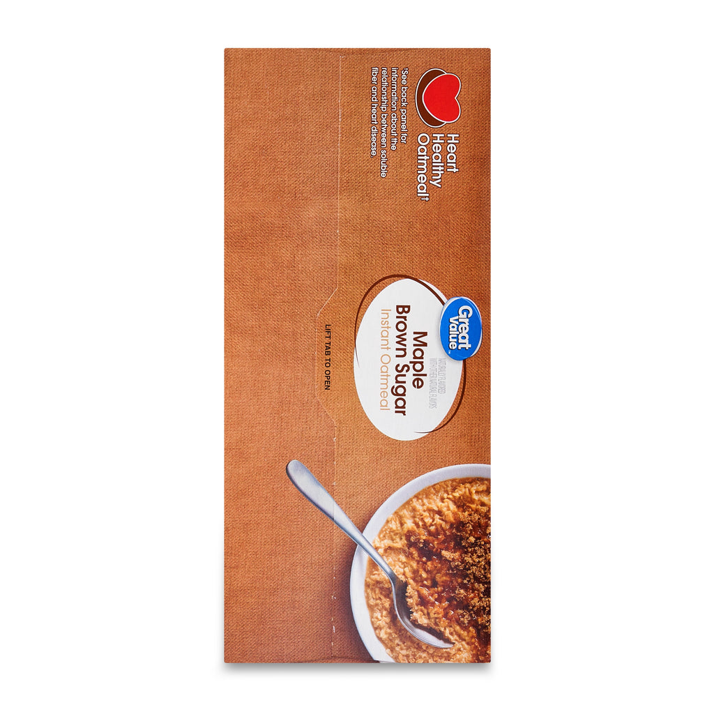 Great Value Maple & Brown Sugar Instant Oatmeal, 1.51 oz, 20 Count