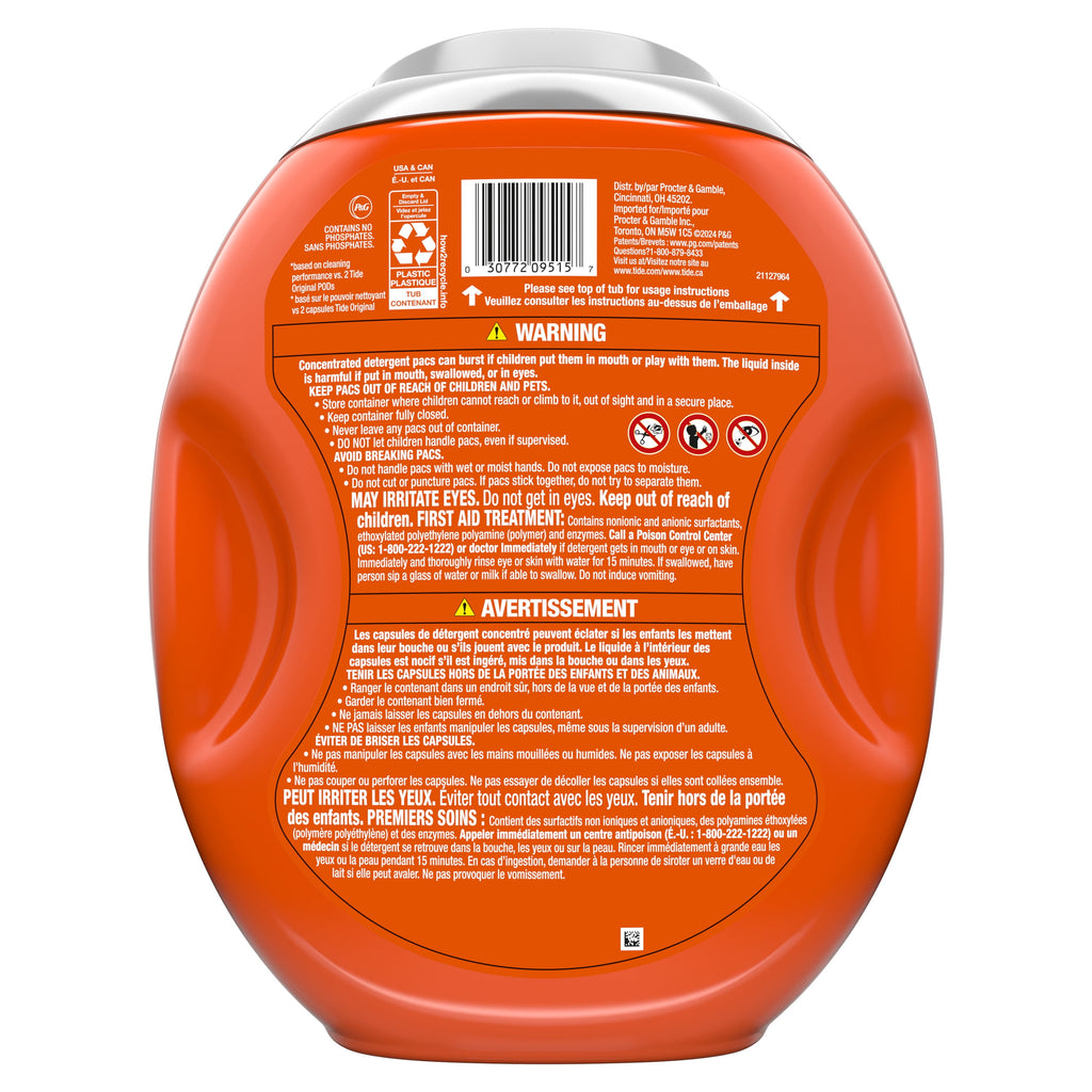 Tide Power PODS® Laundry Detergent Pacs with Febreze Odor Eliminators, Spring & Renewal, 45 Count