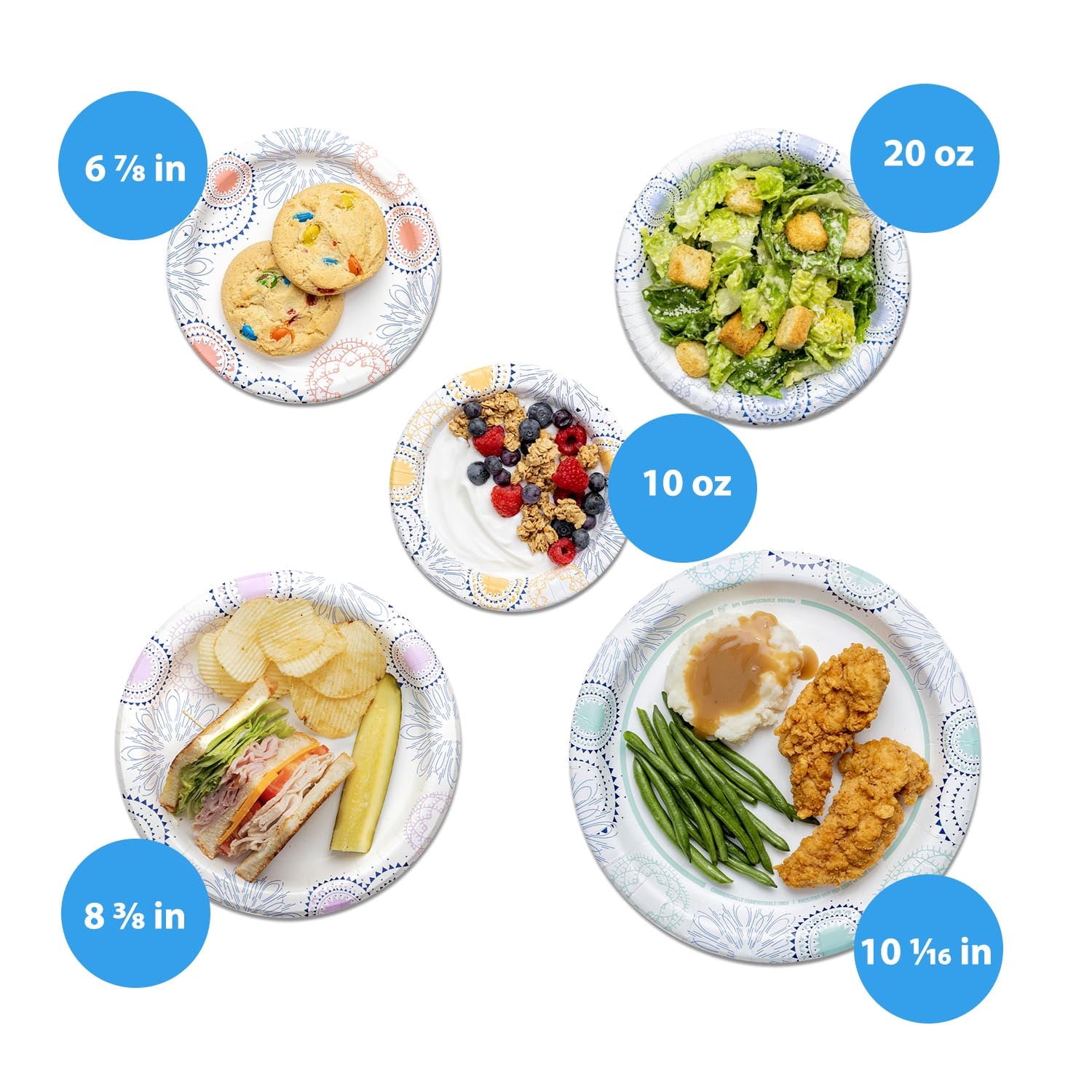 Great Value Disposable Paper Plates, 10 in, 100 Count
