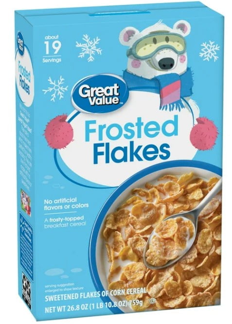 Great Value Frosted Flakes Breakfast Cereal, 26.8 oz