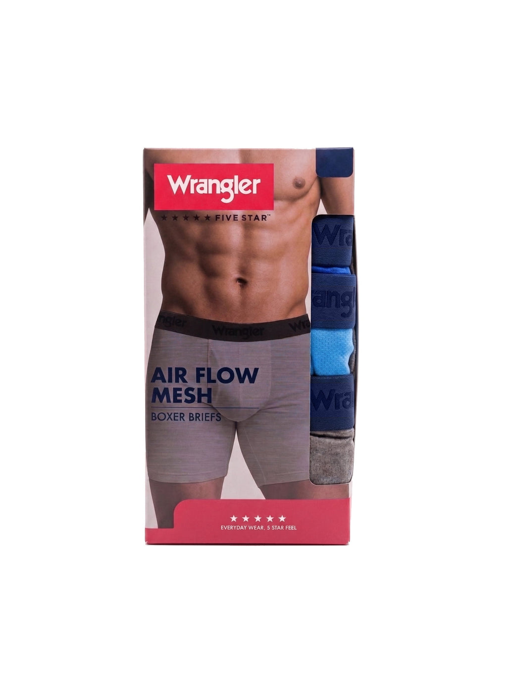 Wrangler Men's Active Cotton Stretch Mesh 6" Boxer Briefs, 6-Pack
