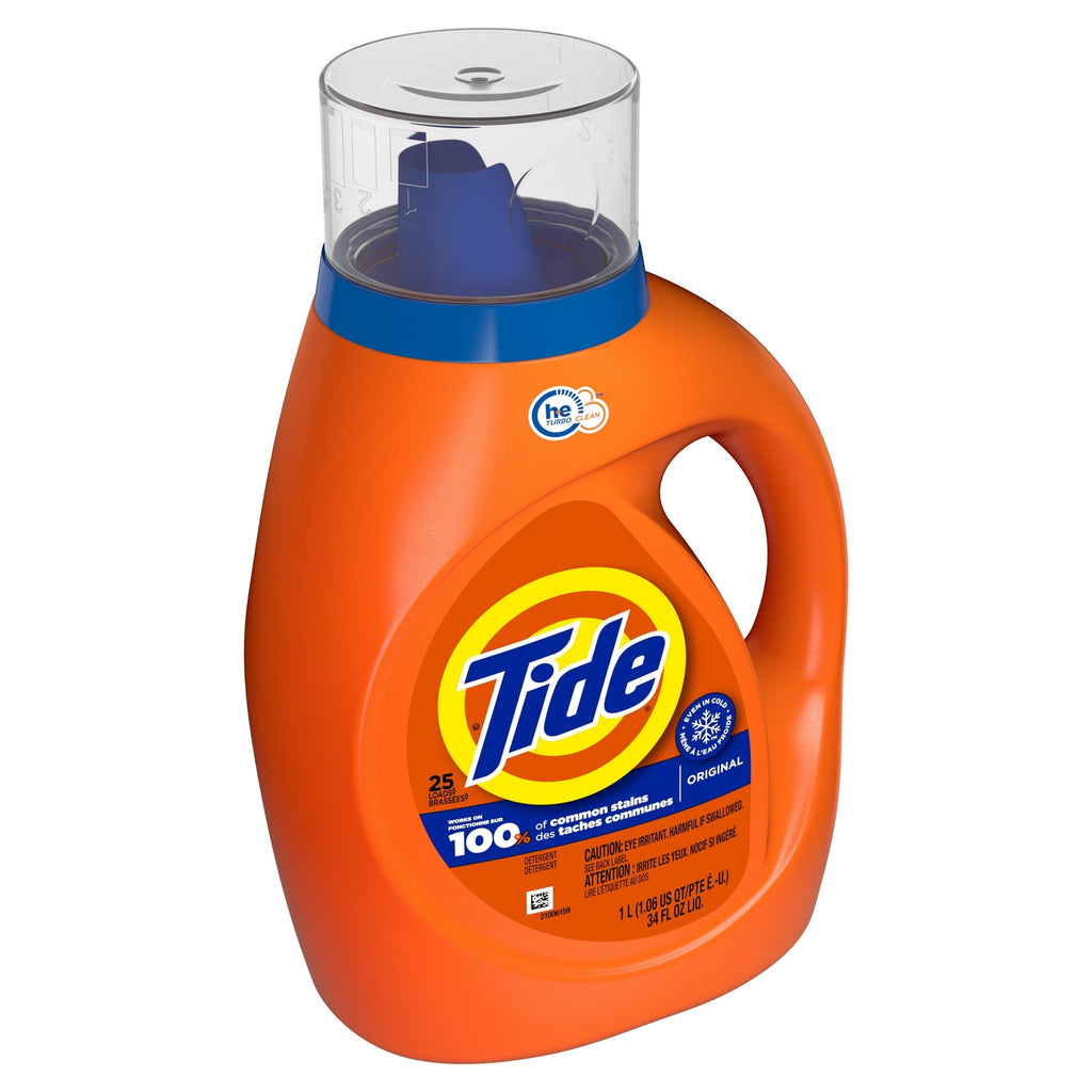 Tide Original Liquid Laundry Detergent - 1 Pack (34 fl oz) | HE Compatible, 25 Loads, Deep Clean Power