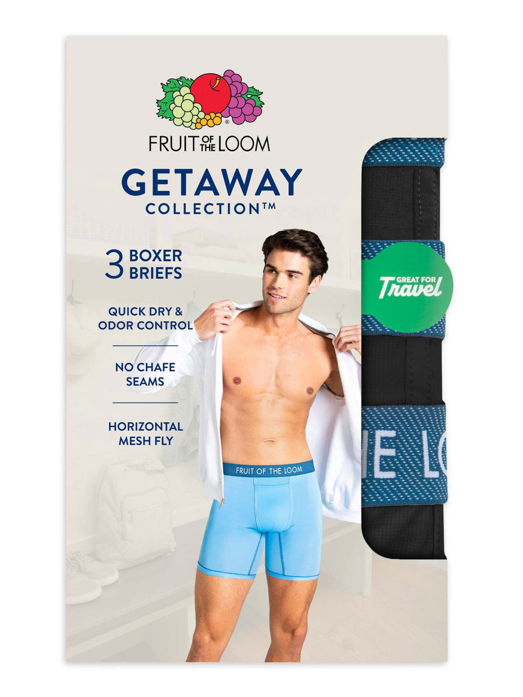 Fruit of the Loom Men's Getaway Collection Boxer Briefs, 3-Pack