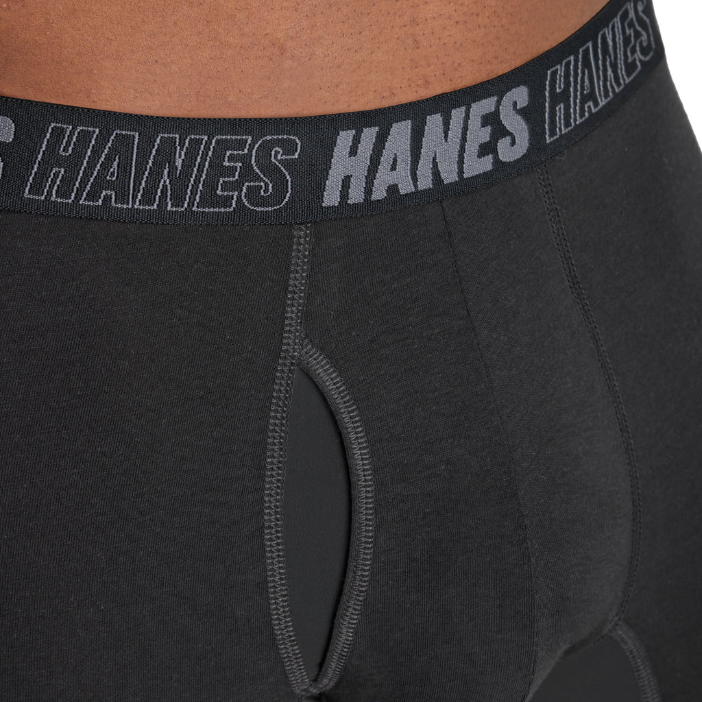 Hanes Mens Underwear Boxer Briefs, 3-Pack, Moves Anti-Chafe Men's Boxer Briefs MACCD3
