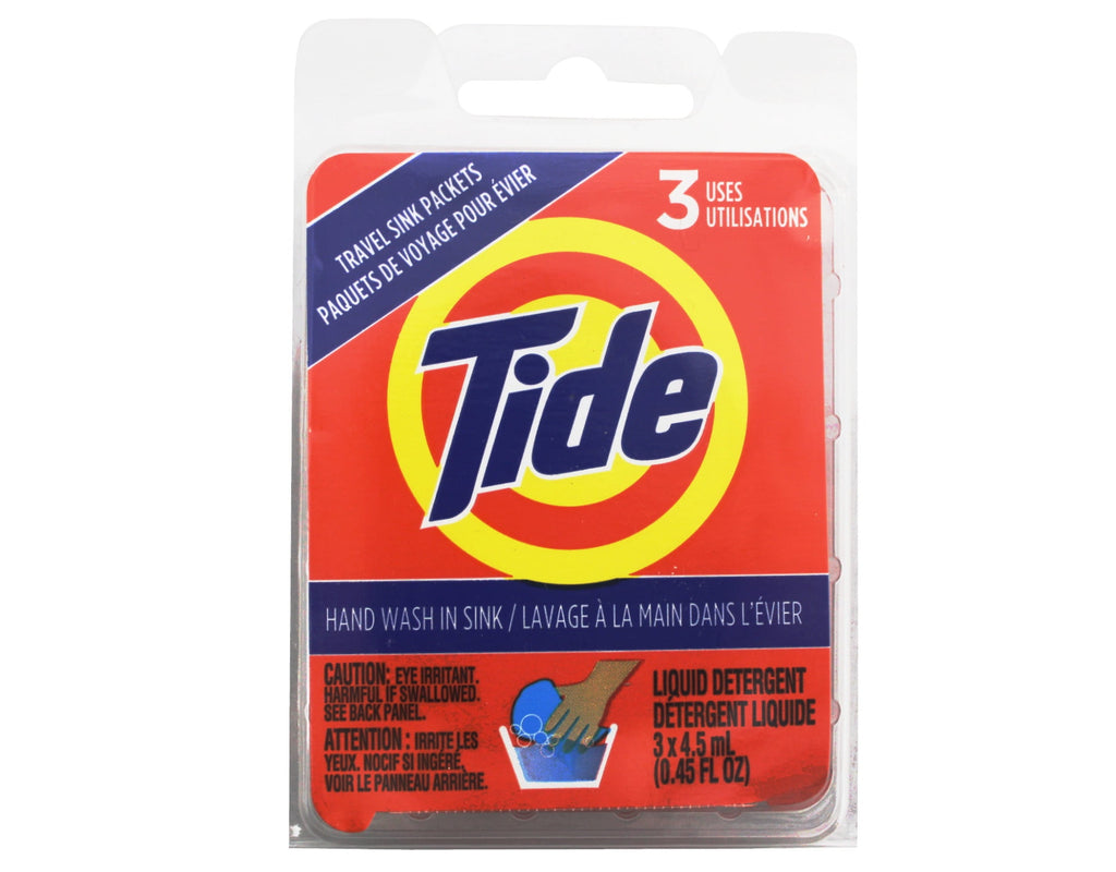 4 Pack - Tide Liquid Travel Sink Packets, (3 x 4.5 fl oz) 3-Count