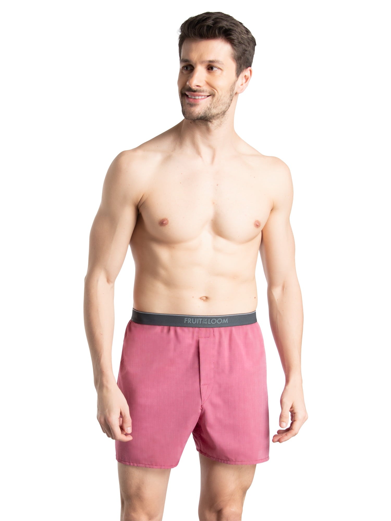 Fruit of the Loom Men's Boxers - Relaxed Fit, Soft Woven Cotton Blend Underwear, 5-Pack