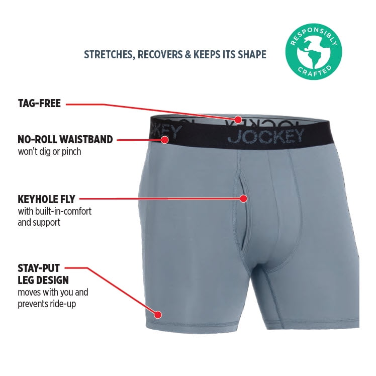 Jockey Essentials Men's Microfiber Boxer Brief Underwear, Black (3 Per Pack)