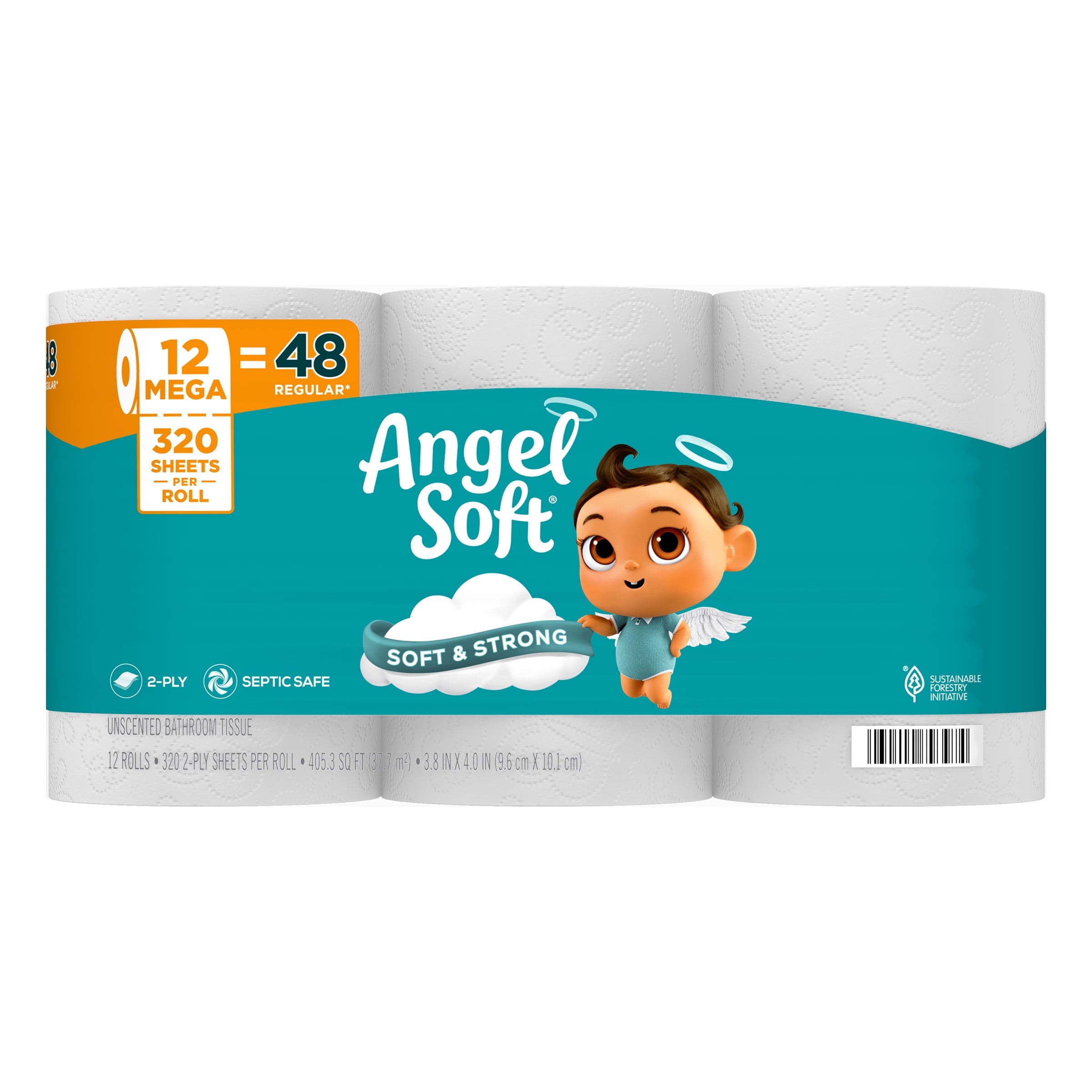 Angel Soft 2-Ply Toilet Paper, 36 Mega Rolls, 320 Sheets per Roll