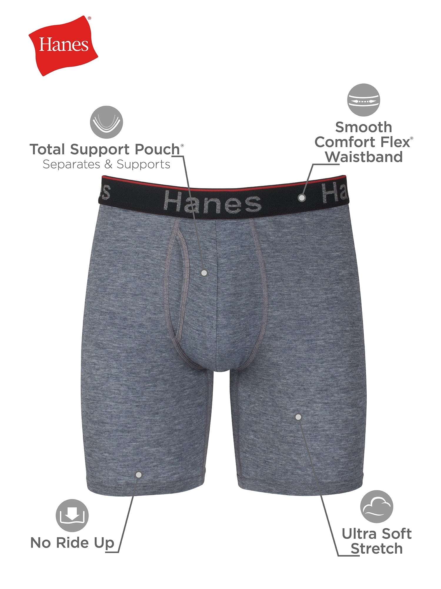 Hanes Men's Comfort Flex Fit Total Support Pouch Boxer Briefs, 3 Pack