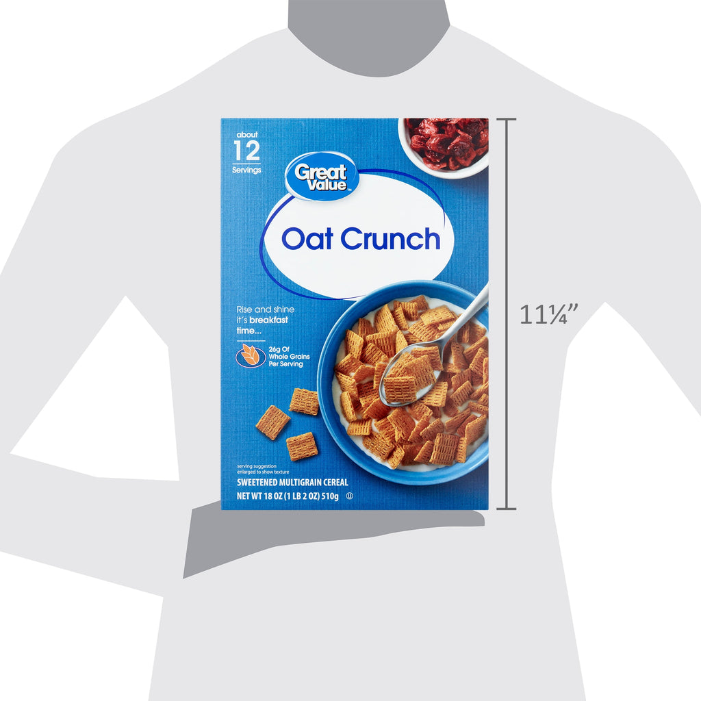 (10 pack) Great Value Oat Crunch Breakfast Cereal, 18 oz