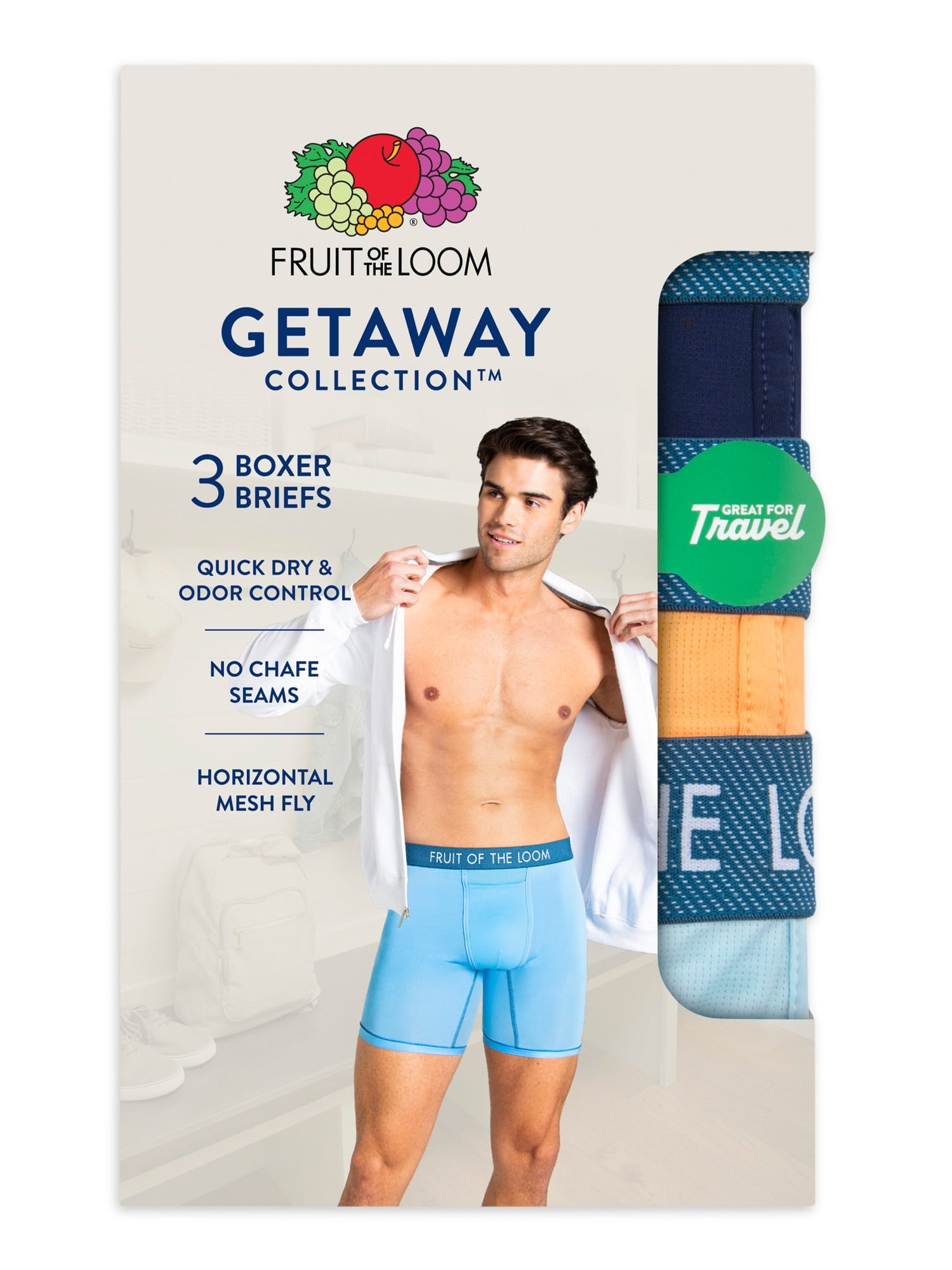 Fruit of the Loom Men's Getaway Collection Boxer Briefs, 3-Pack