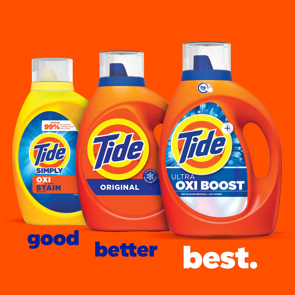 Tide Simply Oxi Boost + Ultra Stain Release Liquid Laundry Detergent, Refreshing Breeze Scent, 105 fl oz, 74 Loads