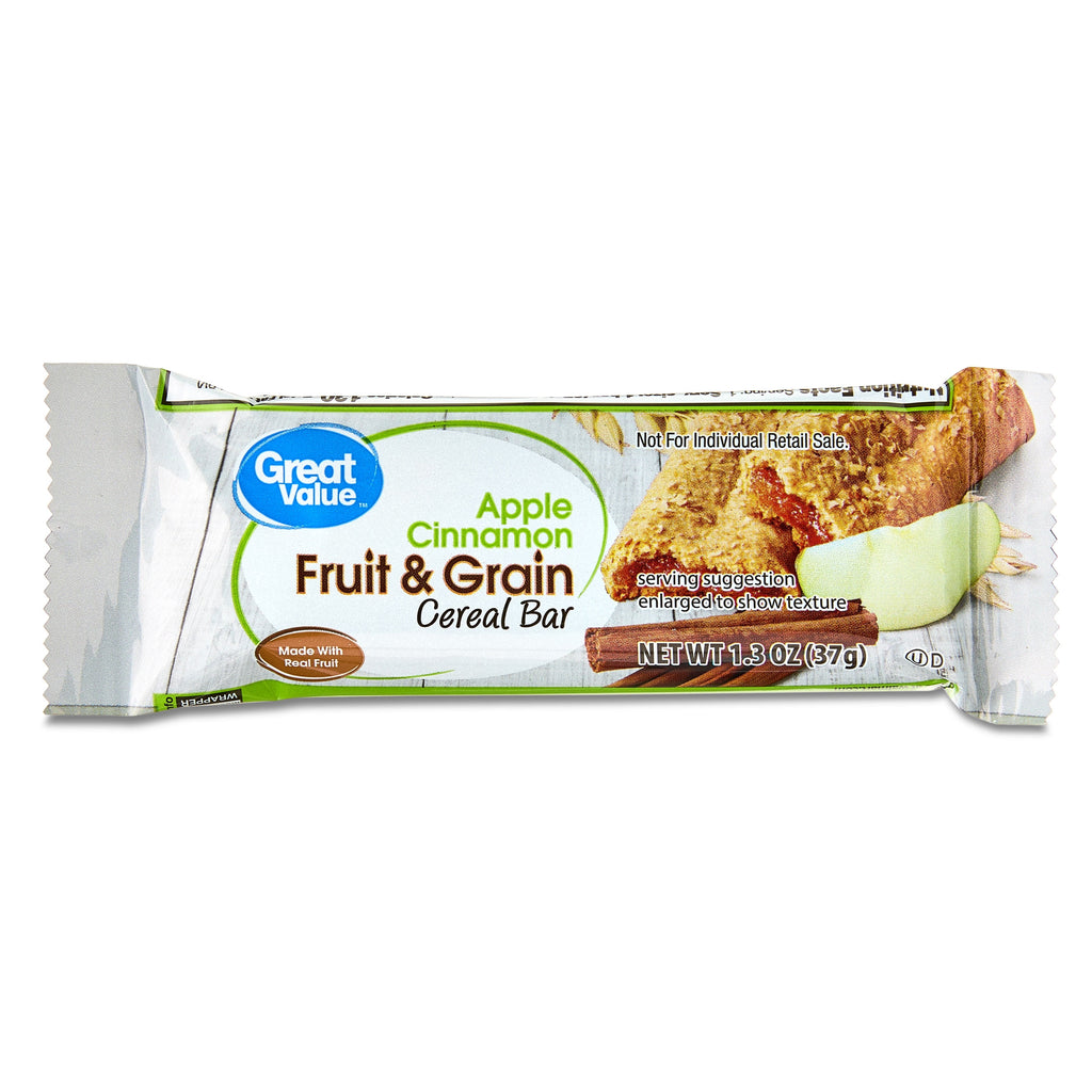 Great Value Fruit & Grain Cereal Bars Apple, Cinnamon, 10.4 oz, 8 Count