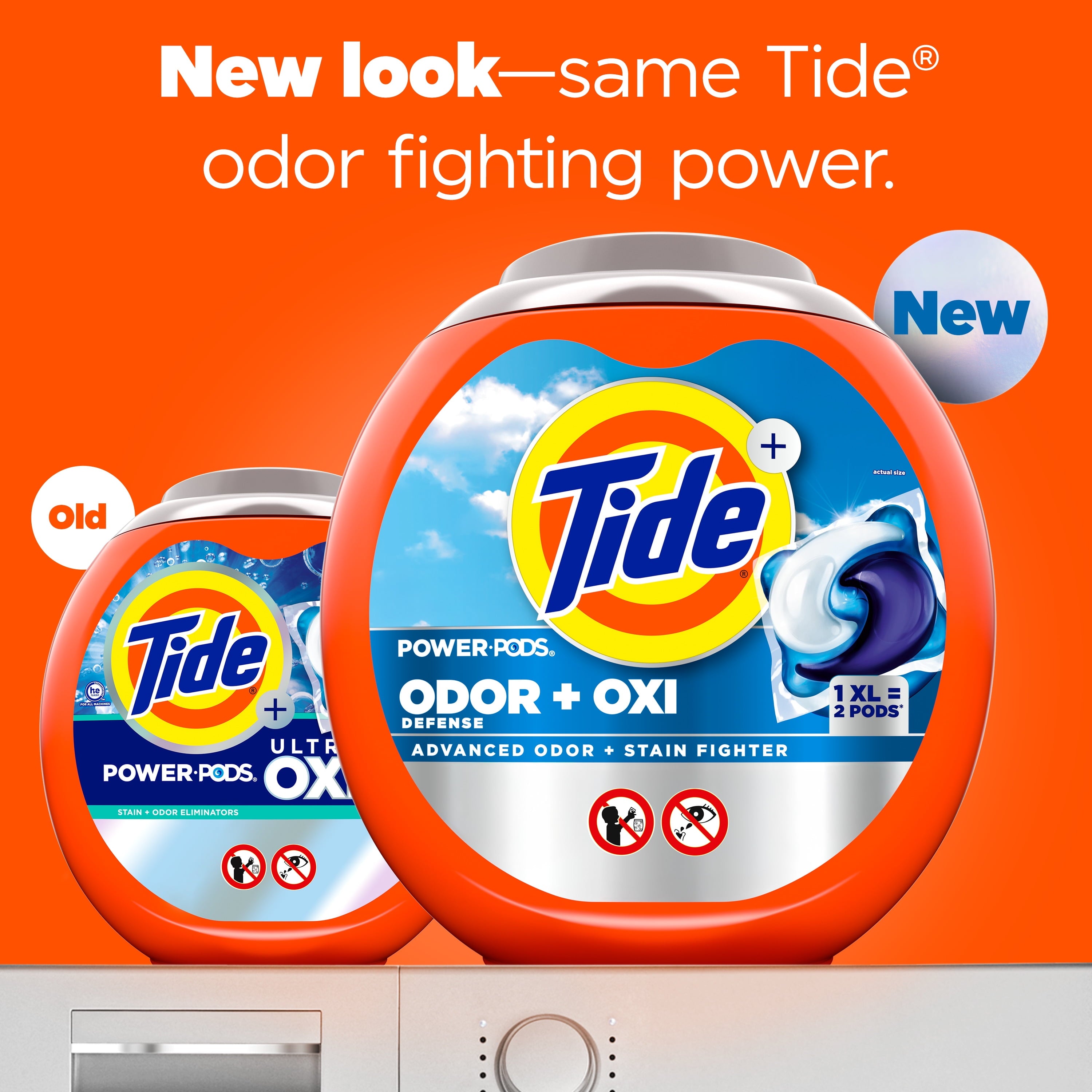 Tide Power PODS Laundry Detergent Soap Pacs with Odor Defense + Oxi, Original Scent, 18 Count