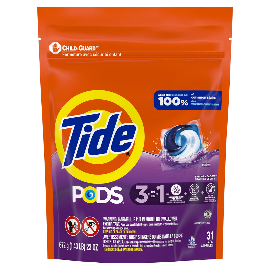 Tide PODS Laundry Detergent Soap Pacs, Spring Meadow Scent, 31 Count