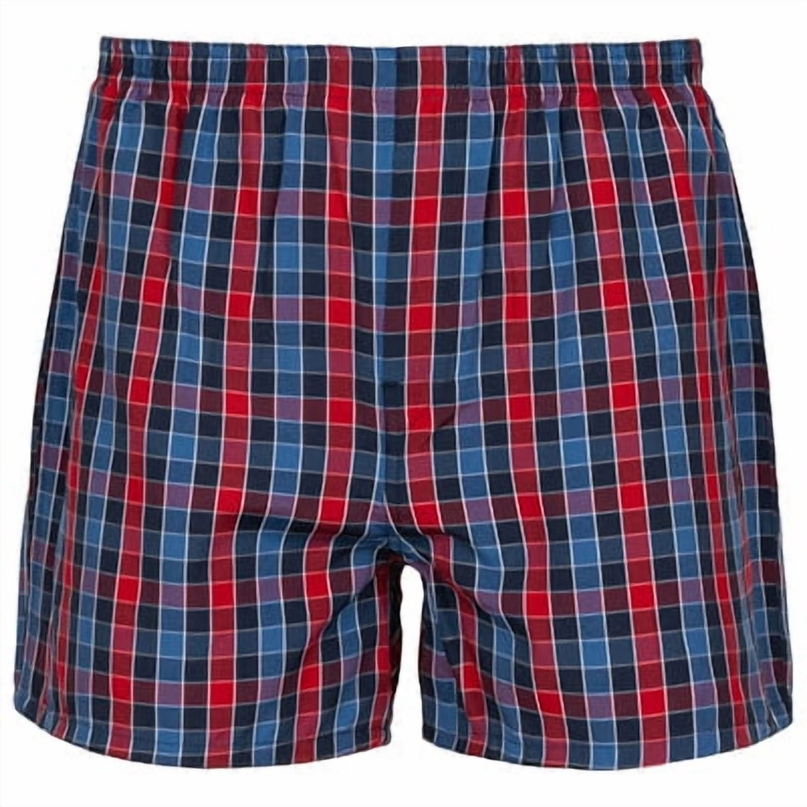 Gildan Men's Woven Boxer Underwear, 5-Pack, Red/Grey, Large
