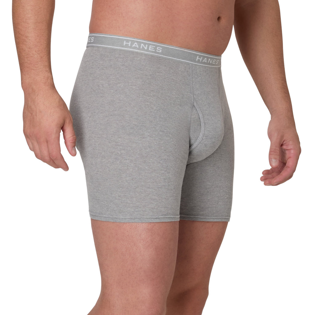 Hanes Mens Hanes Big Man Men's Cotton Boxer Brief Underwear Pack, 3-Pack, Big & Tall Sizes