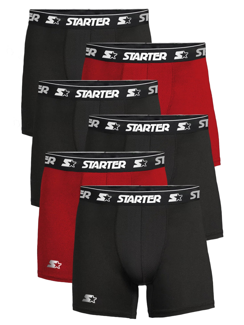 Starter Men's and Big Men’s Stretch Cotton Boxer Briefs, 6-Pack, Sizes S-5X