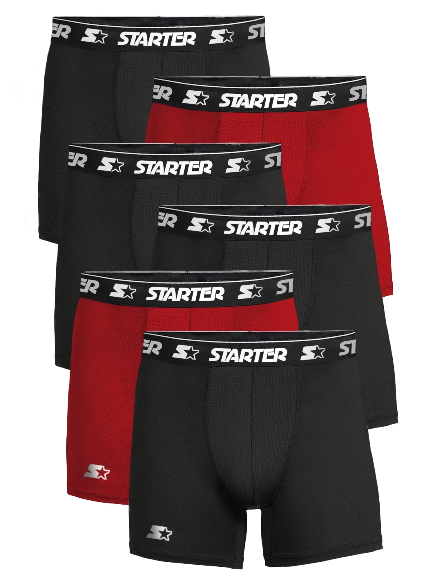 Starter Men's and Big Men’s Stretch Cotton Boxer Briefs, 6-Pack, Sizes S-5X