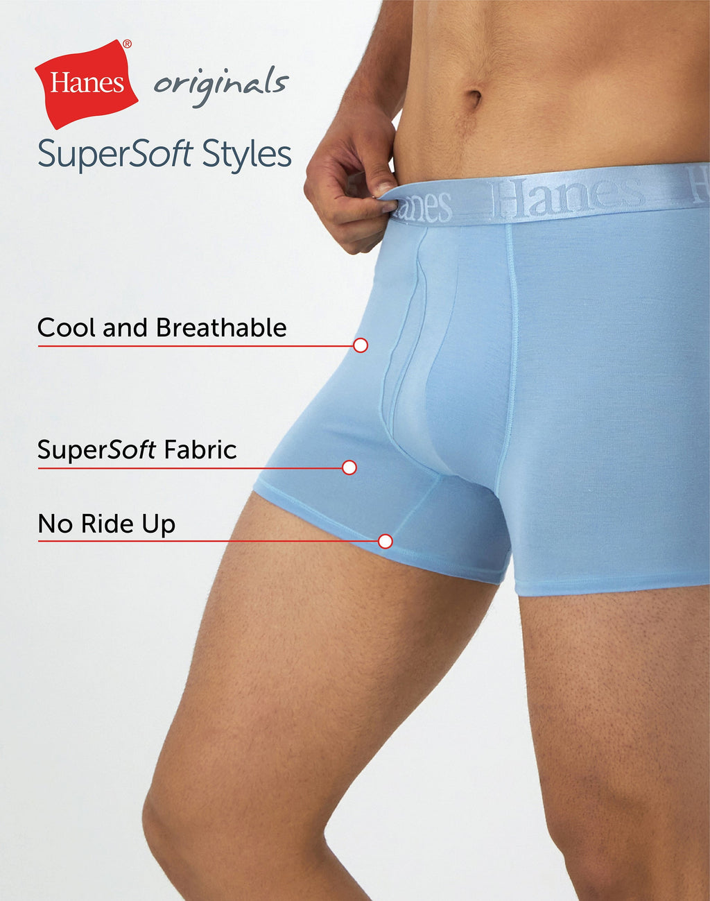 Hanes Originals Men's SuperSoft Boxer Brief Underwear Pack, Black/Grey/Print, 3-Pack
