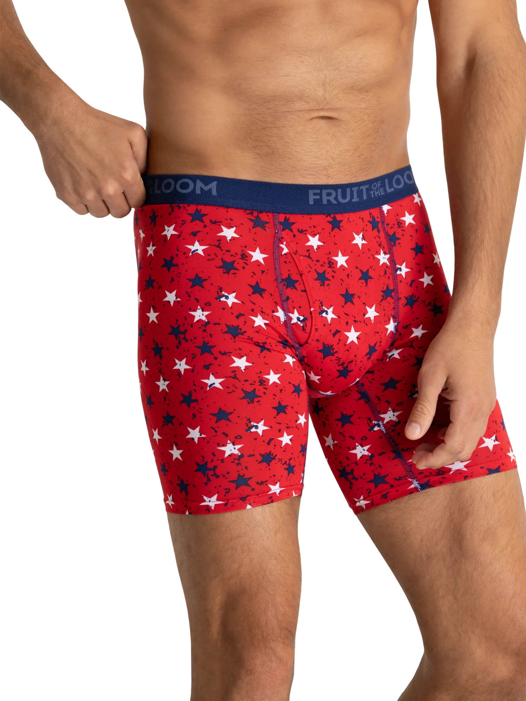 Fruit of the Loom Men's Americana Stretch Boxer Briefs, Moisture Wicking Underwear, 3-Pack