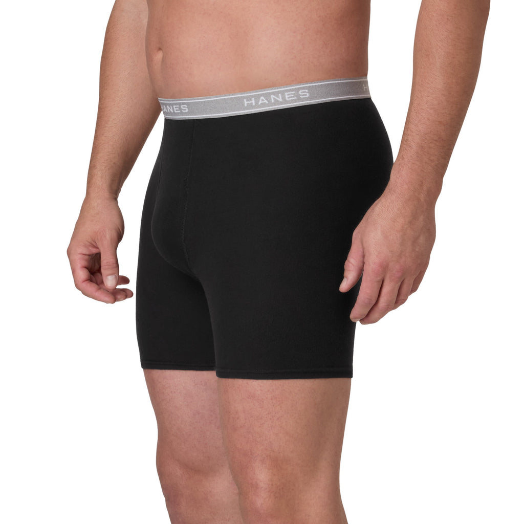 Hanes Mens Hanes Big Man Men's Cotton Boxer Brief Underwear Pack, 3-Pack, Big & Tall Sizes