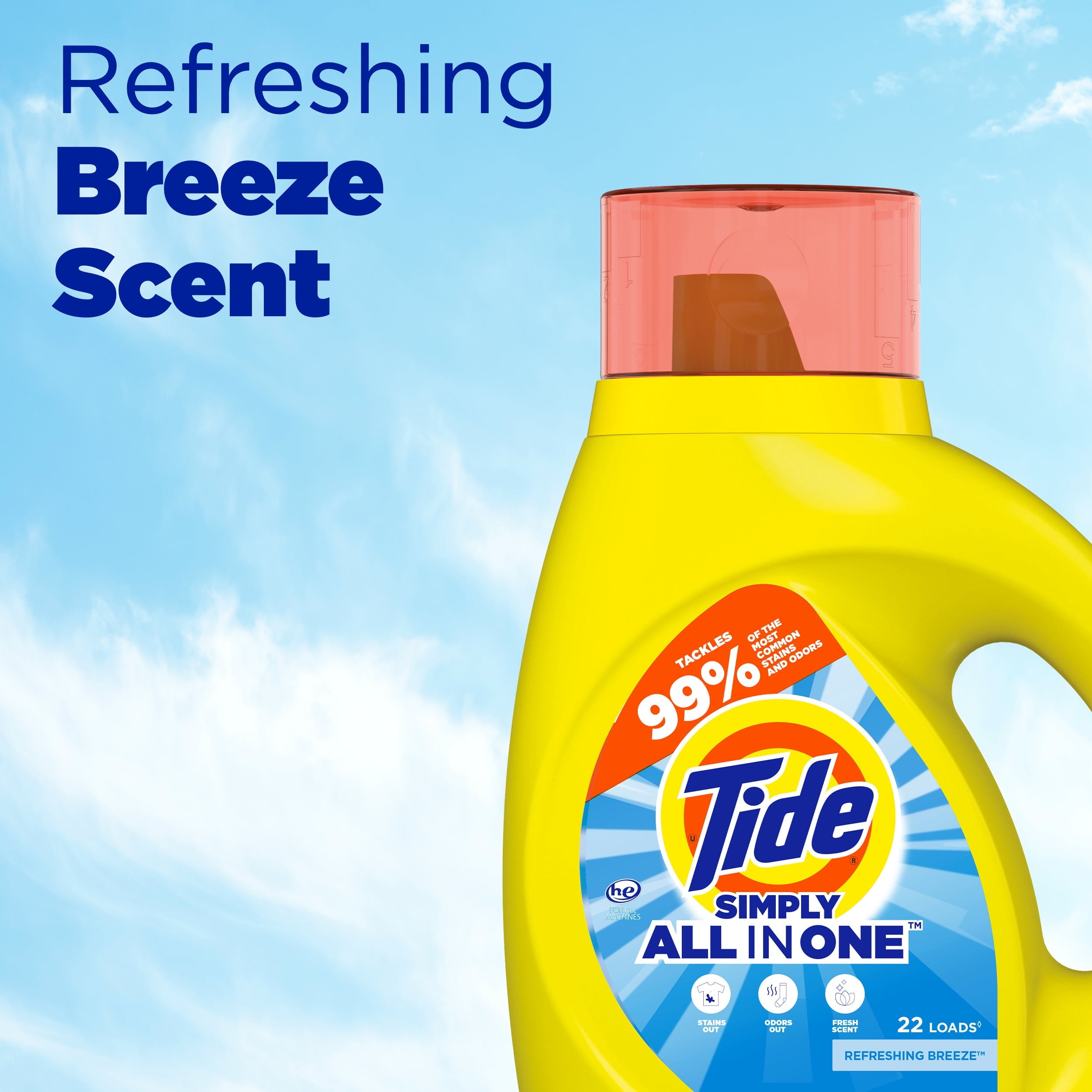 Tide Simply Clean & Fresh Liquid Laundry Detergent, Refreshing Breeze, 6 Loads, 10 fl oz