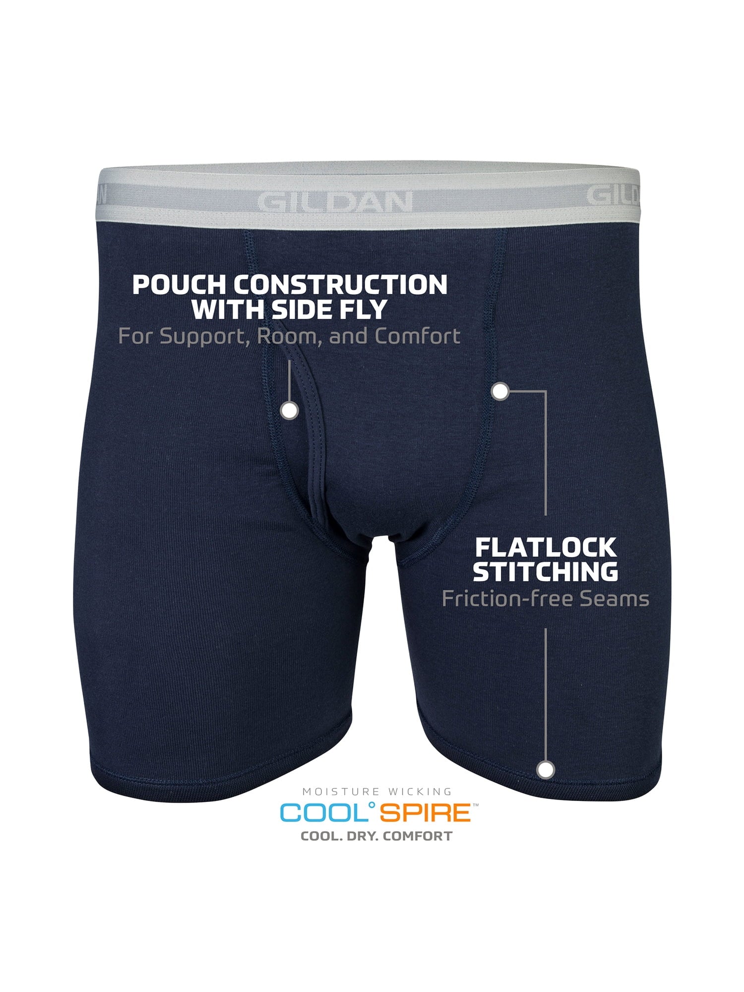 Gildan Men's Underwear Boxer Briefs, Multipack, Black (5-pack, Classic Length), Large