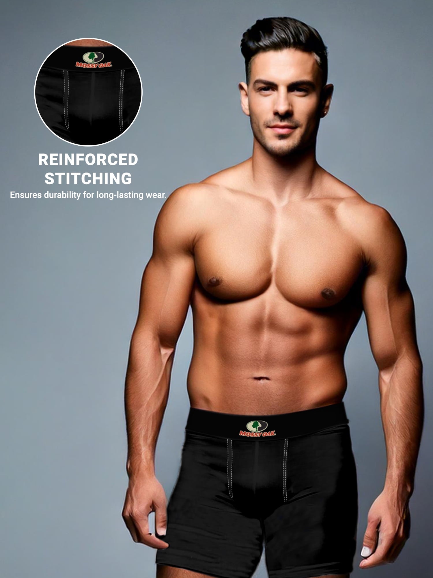 Mossy Oak Cotton Mens Briefs Breathable Underwear for Men, Multicolor 6-Pack