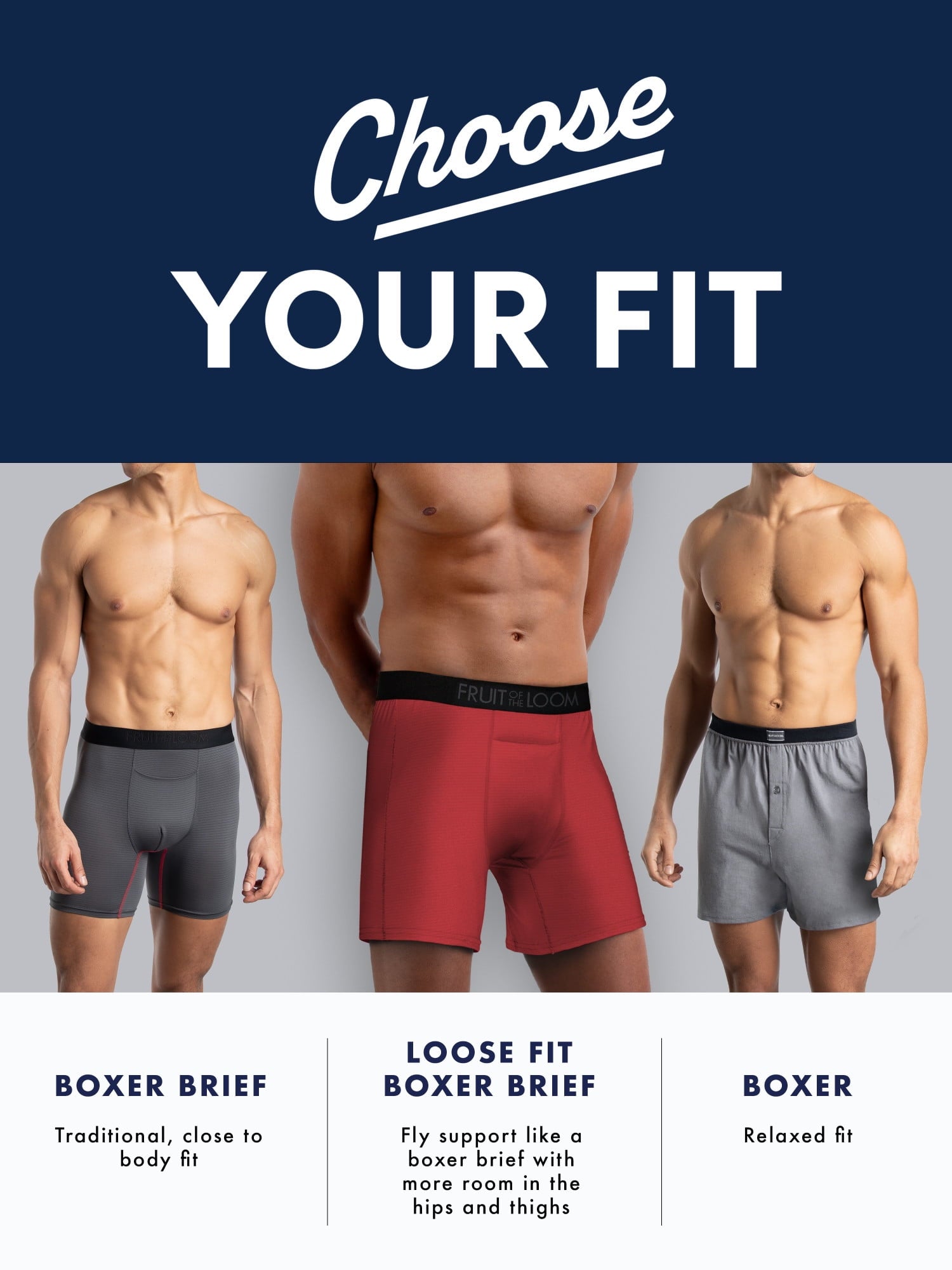 Fruit of the Loom Men's 360 Stretch Performance Cooling Channels Boxer Briefs, 6-Pack