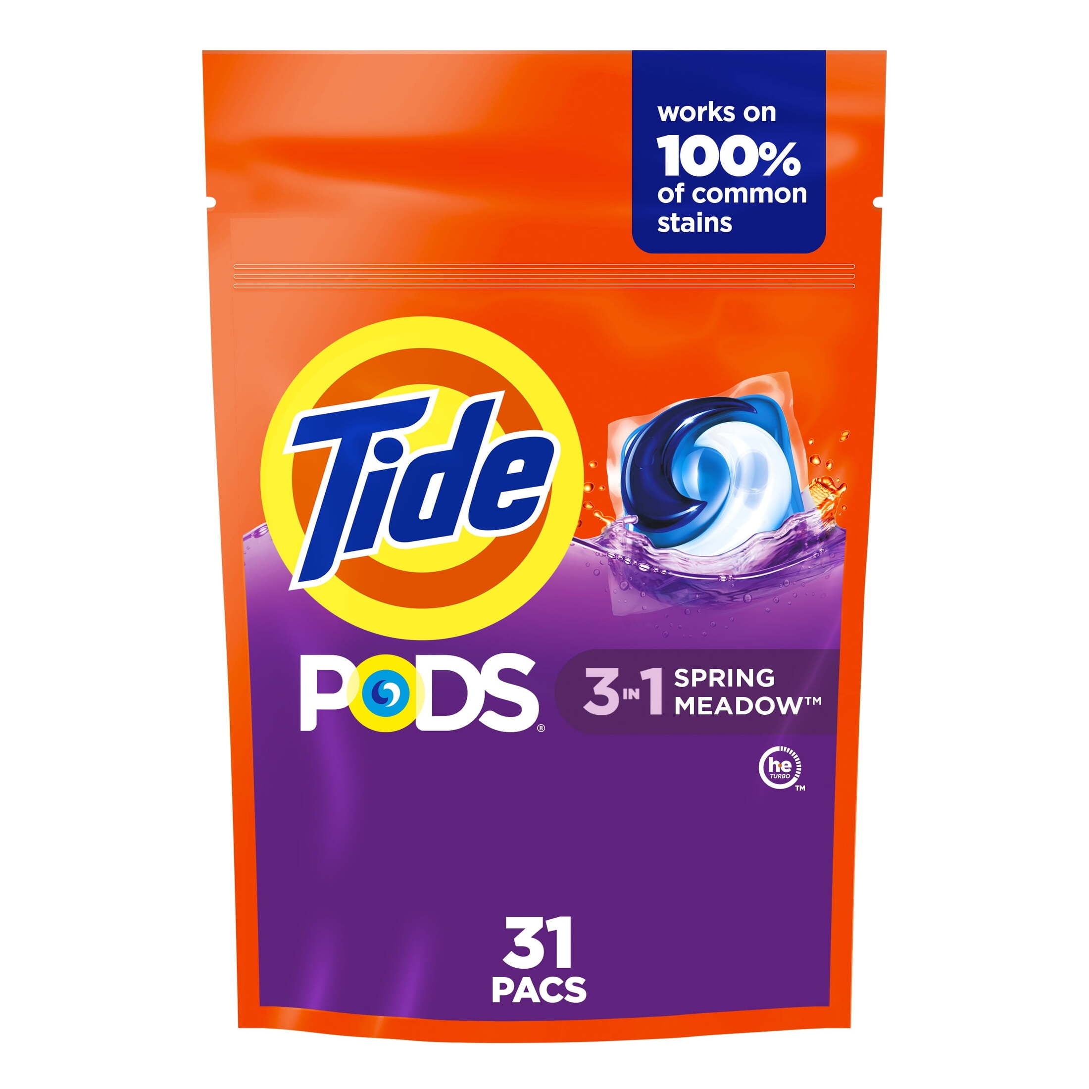 Tide PODS Laundry Detergent Soap Pacs, Spring Meadow Scent, 31 Count
