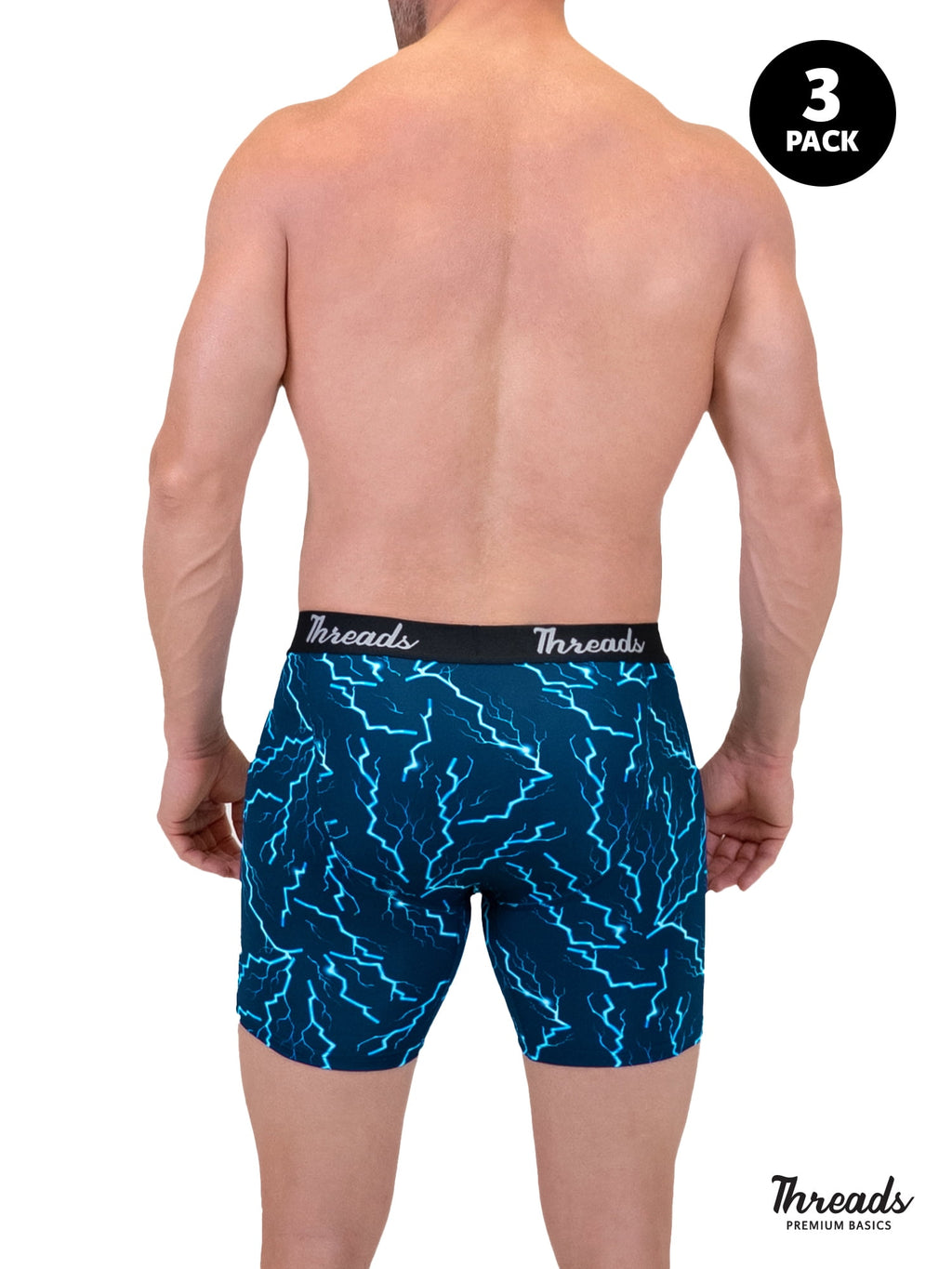 Threads Men's Underwear, 6" Premium Performance Nylon Boxer Brief, Performance Fabric, Moisture Wicking, Anti-Odor, S - XXL, 3 Pack