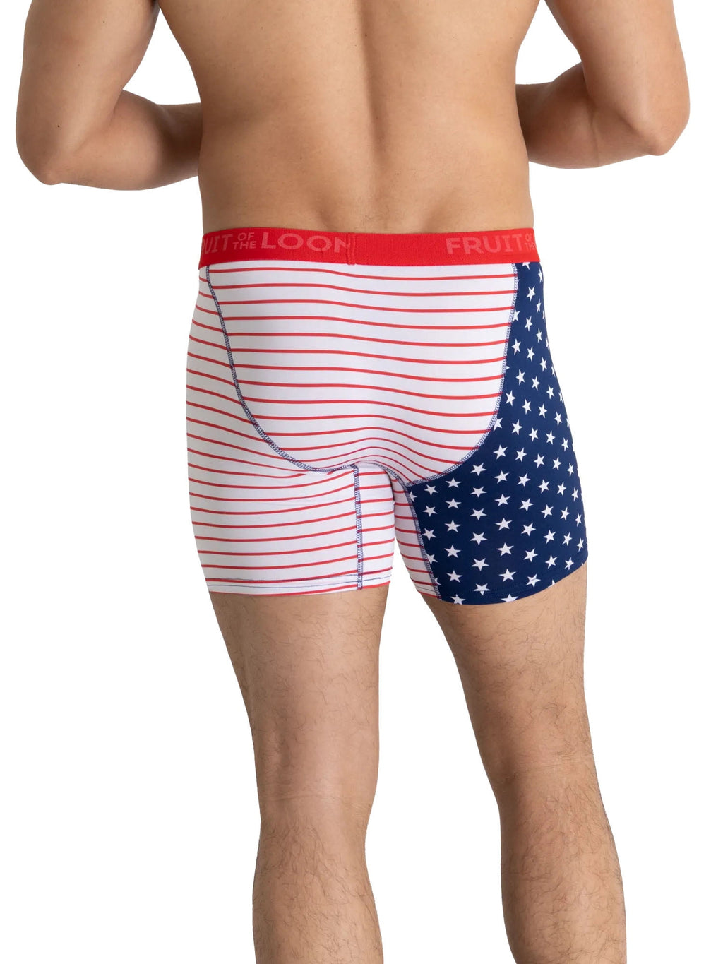 Fruit of the Loom Men's Americana Stretch Boxer Briefs, Moisture Wicking Underwear, 3-Pack