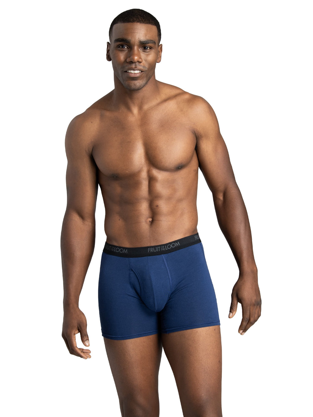 Fruit of the Loom Men's Cotton Stretch Trunk, Short Leg Boxer Brief Underwear, 6-Pack