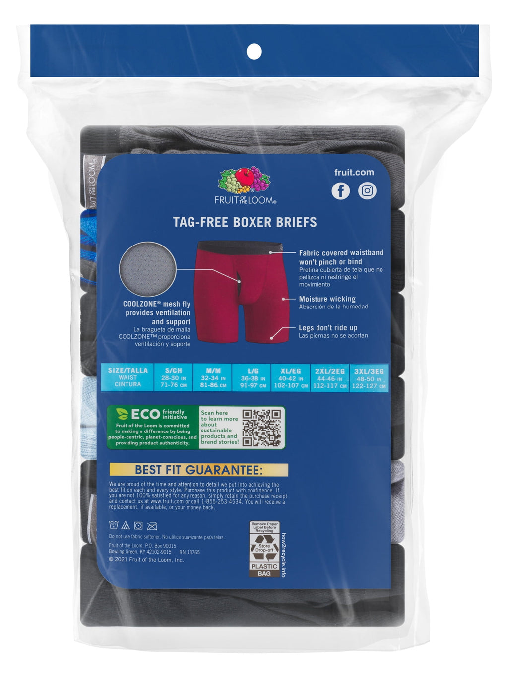 Fruit of the Loom Men's CoolZone Boxer Briefs, Moisture‑Wicking, Mesh Fly, No Ride Up, Multipacks, Sizes S-3XL