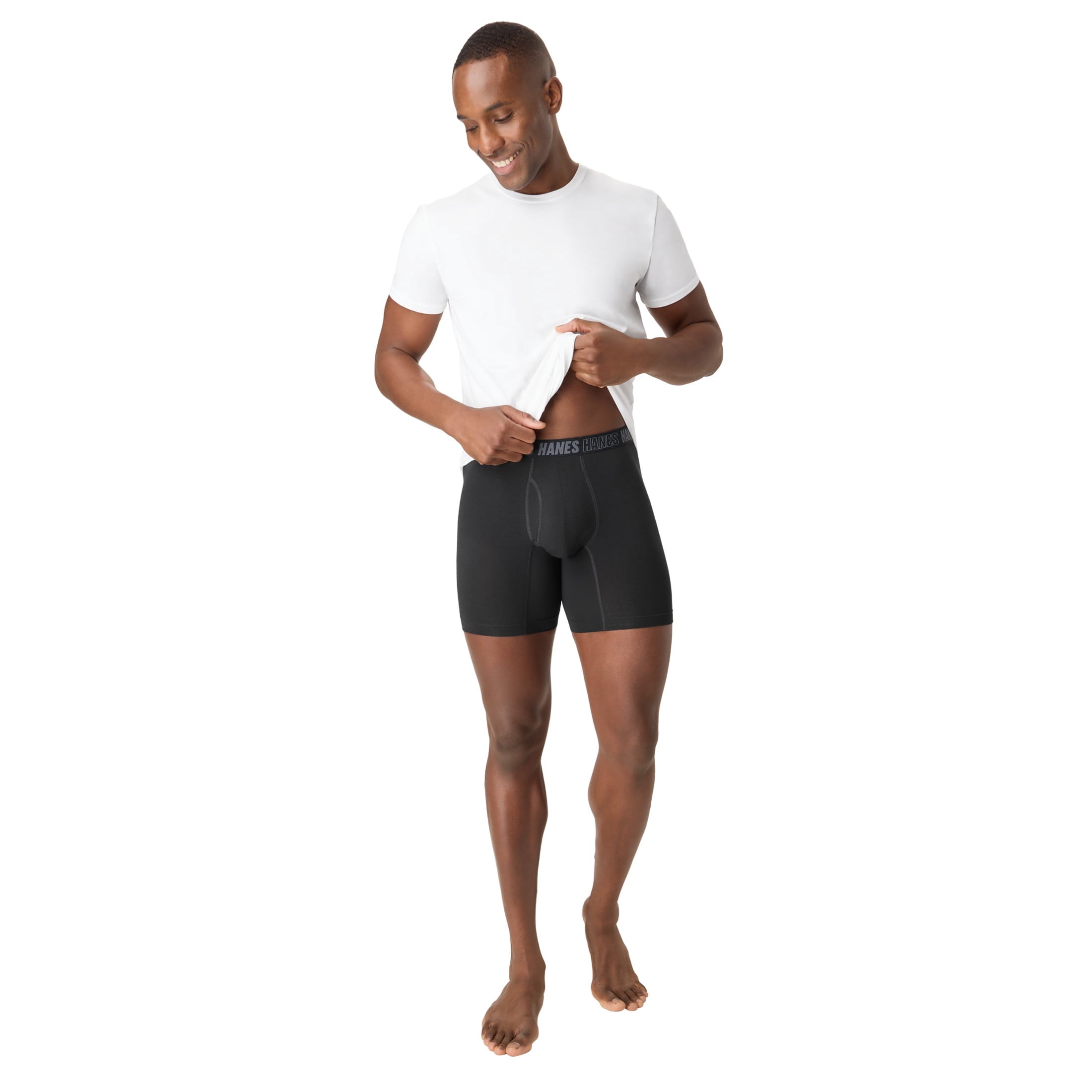 Hanes Mens Underwear Boxer Briefs, 3-Pack, Moves Anti-Chafe Men's Boxer Briefs MACCD3