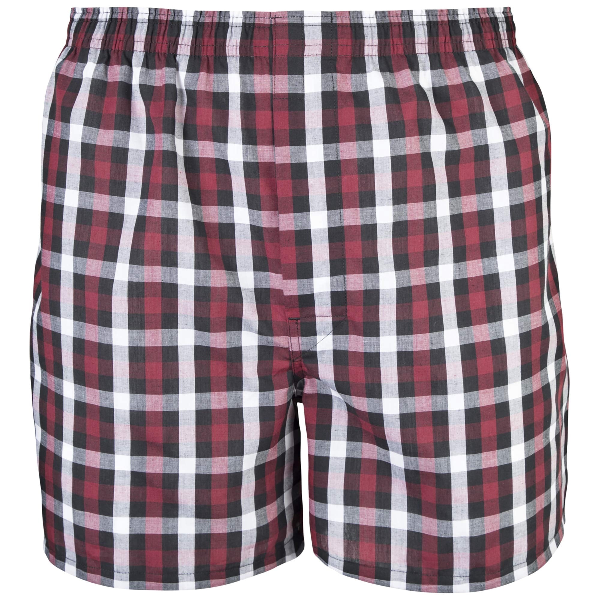Gildan Men's Woven Boxer Underwear, 5-Pack, Red/Grey, Large